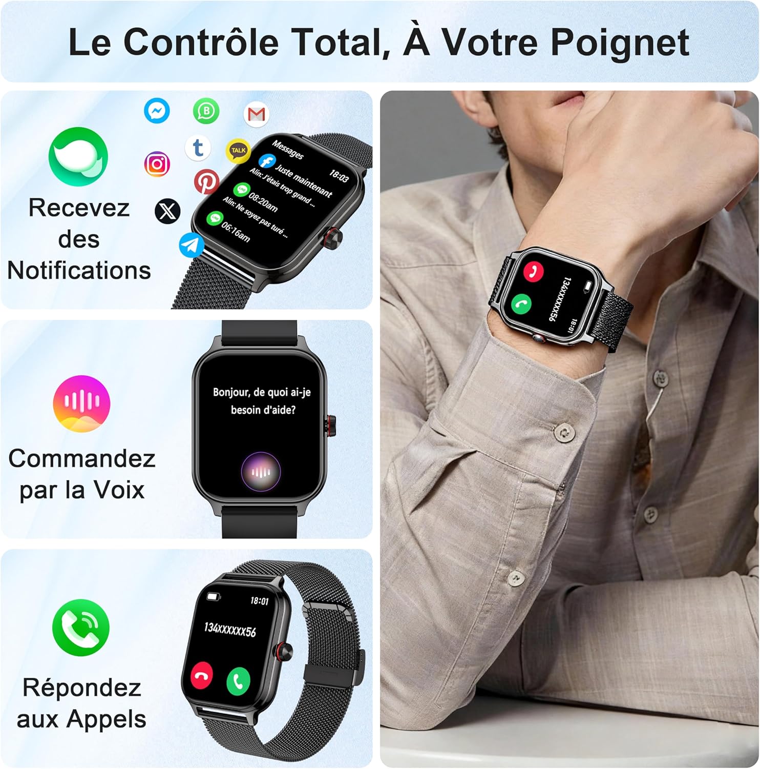 LODIMEKE P133 Smartwatch Milan Argent - Image 2