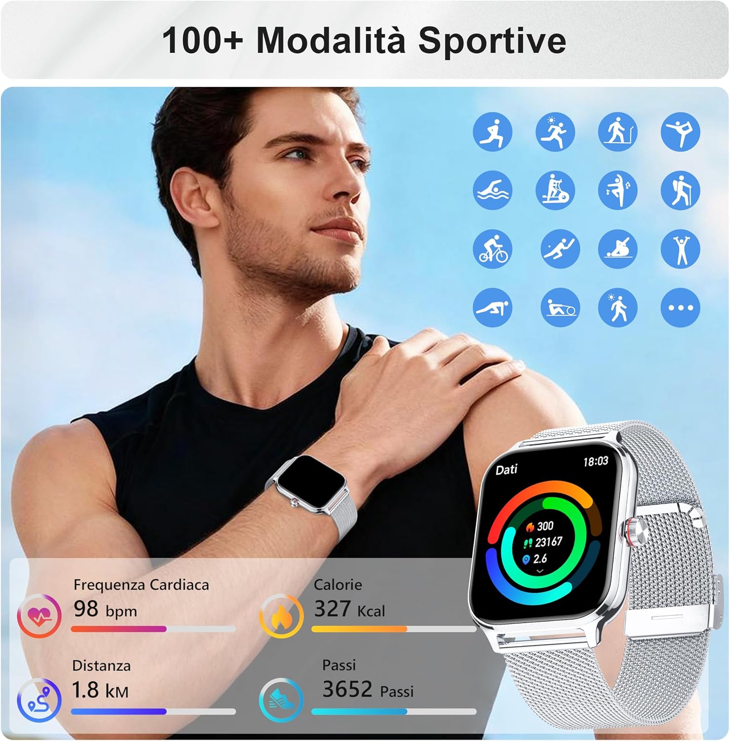 LODIMEKE P133 Smartwatch Milan Nero - Image 3