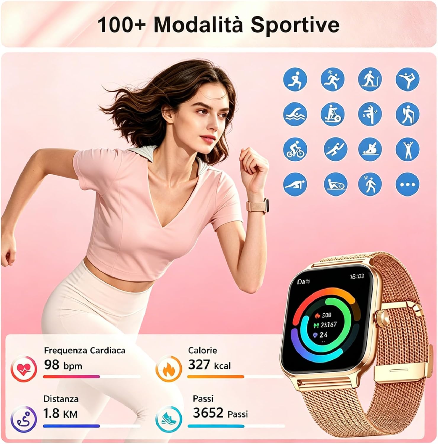 LODIMEKE P133 Smartwatch Milan Nero - Image 4
