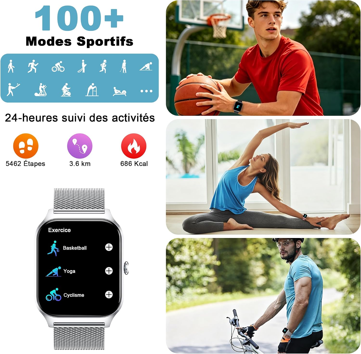 LODIMEKE P125 Smartwatch Silber - Image 4