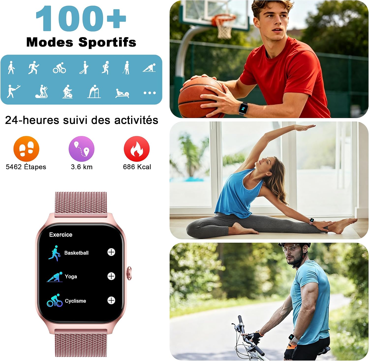LODIMEKE P125 Smartwatch Rosa - Image 4