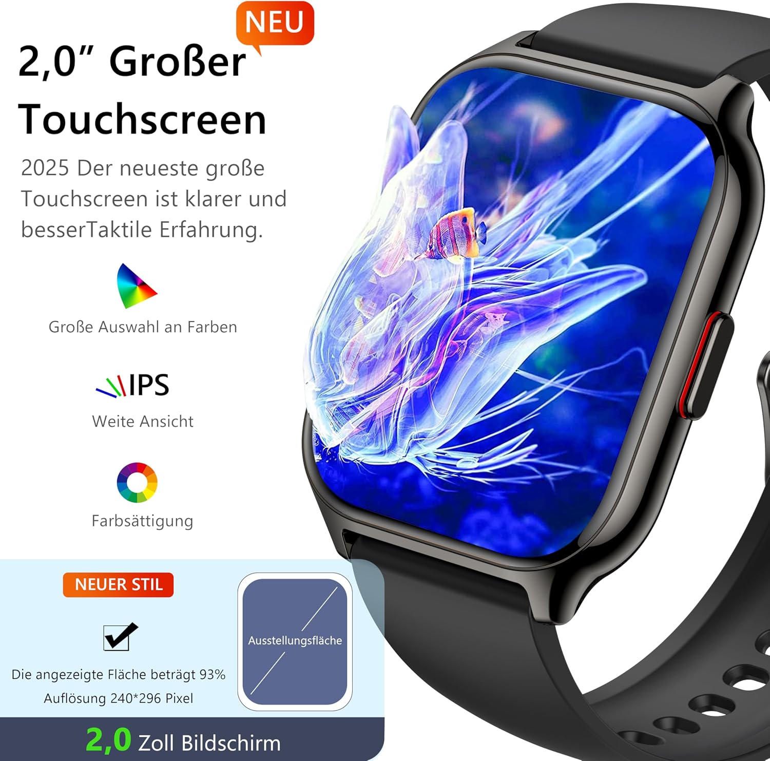LODIMEKE P95 Smartwatch Nero Blu - Image 2