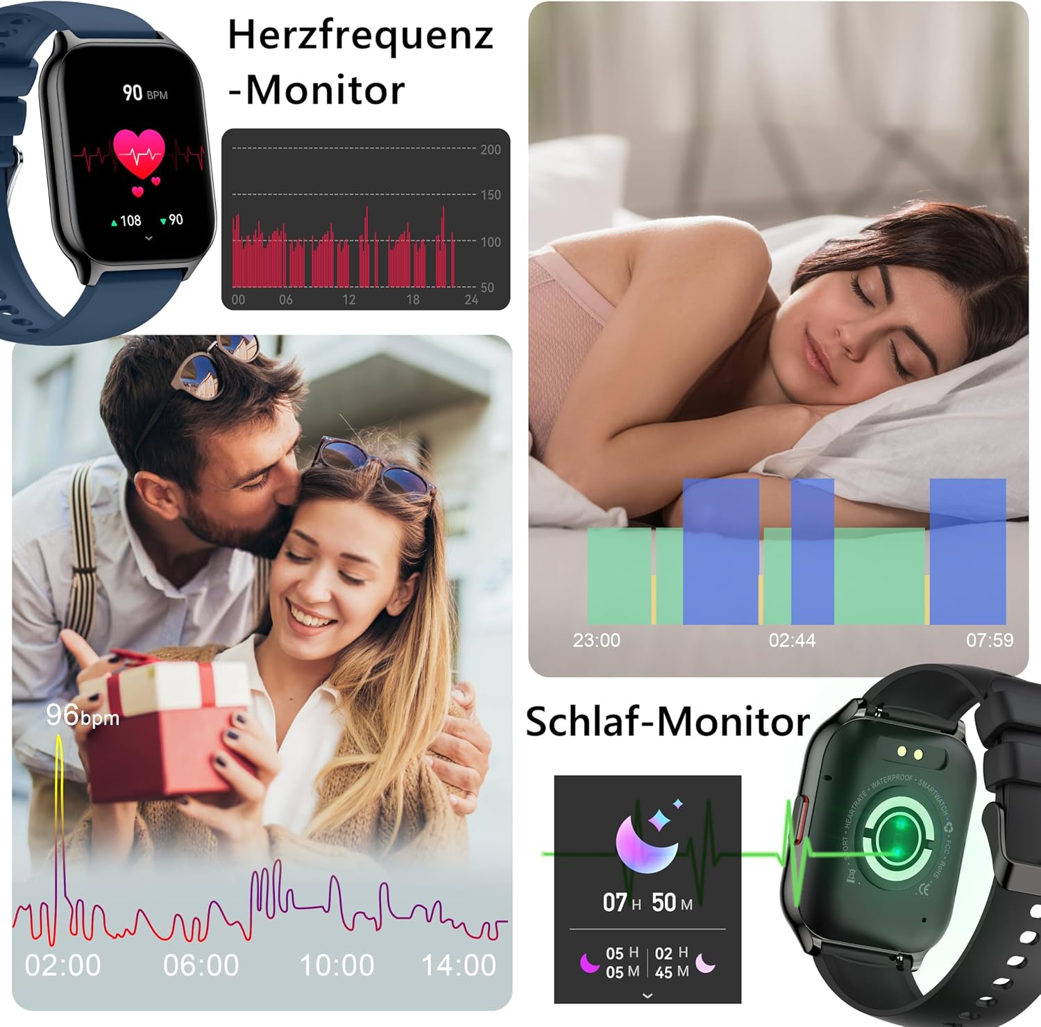 LODIMEKE P95 Smartwatch Nero Blu - Image 4