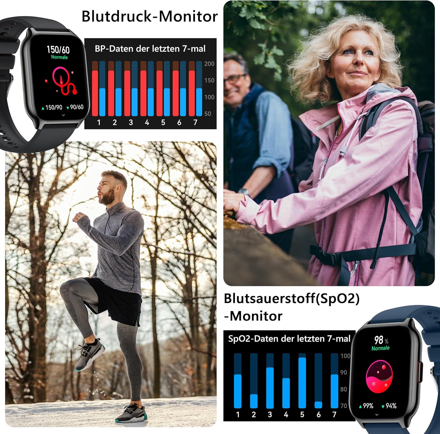 LODIMEKE P95 Smartwatch Nero Blu - Image 5
